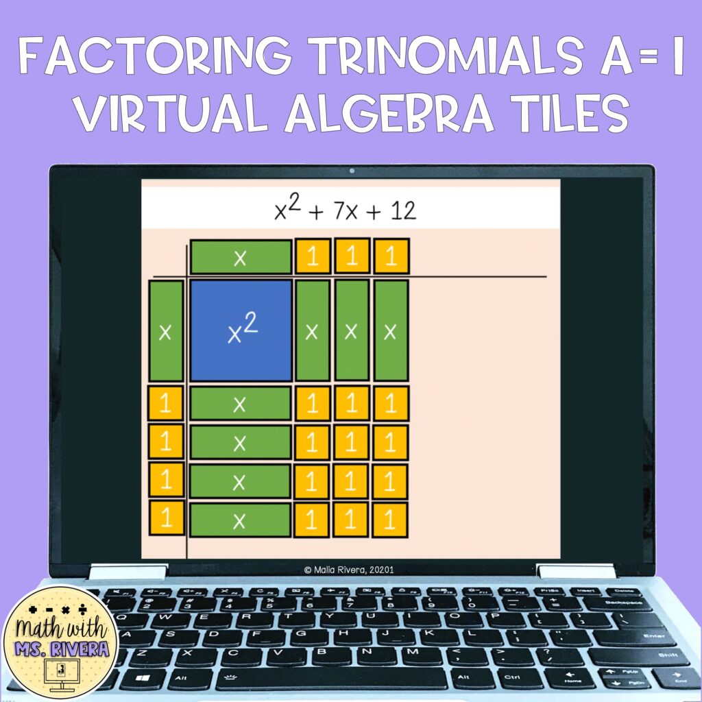 using virtual math manipulatives to factor trinomials a = 1 digital resource