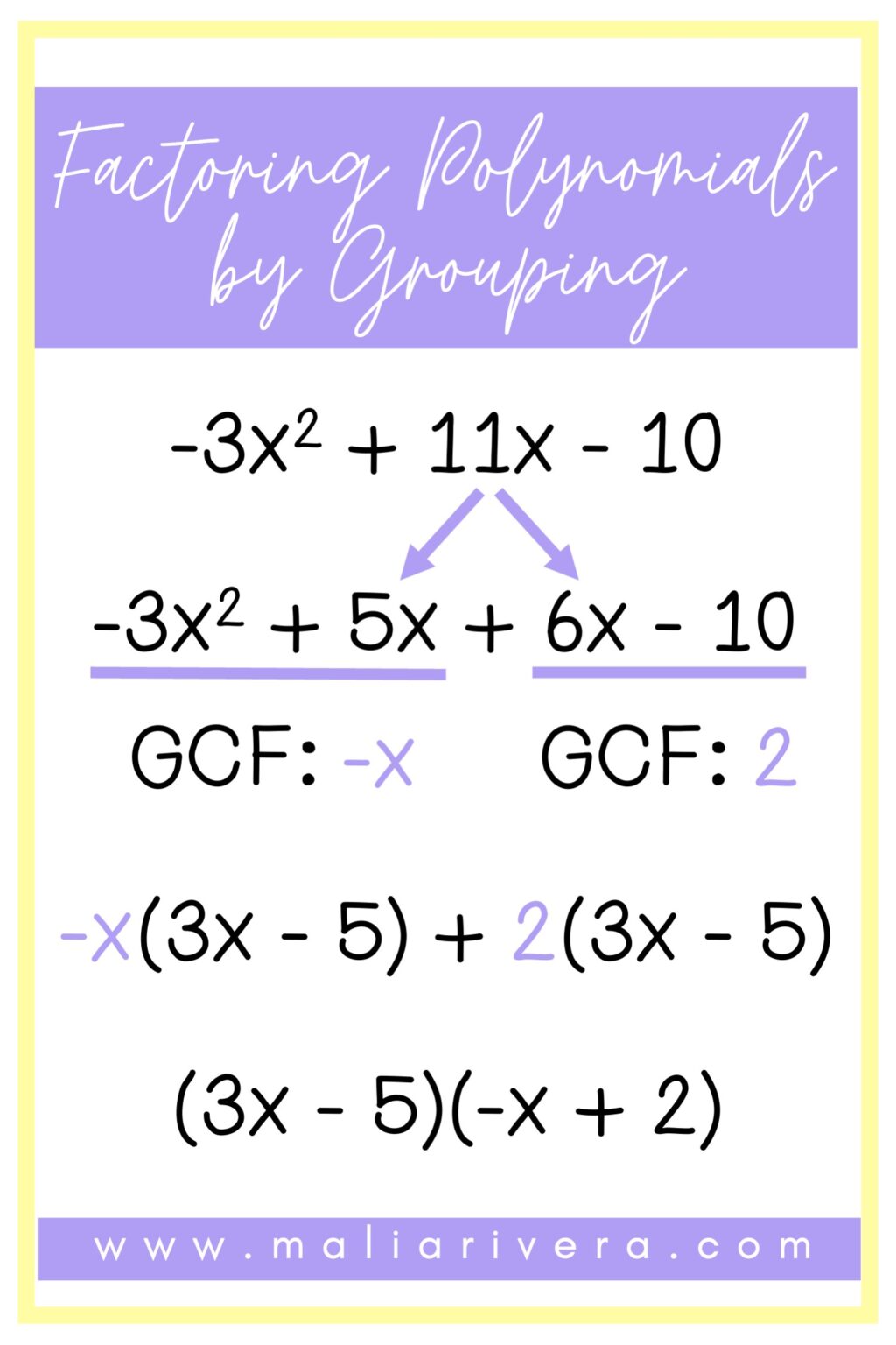 factoring polynomials assignment