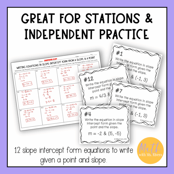 Solving Multi Step Equations Task Cards Activity for Algebra 1 - Maila ...