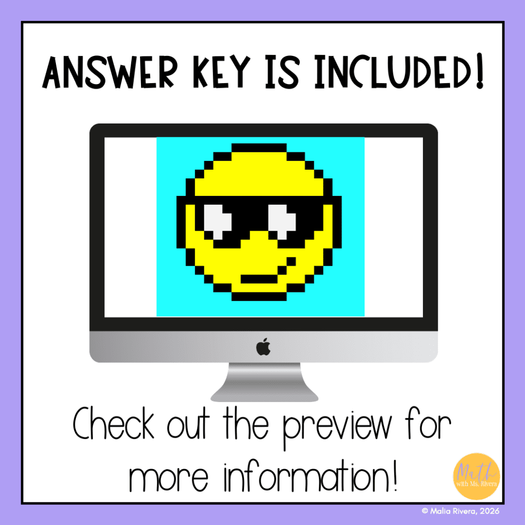 Area of Triangles Pixel Art Digital Activity for 6th Grade Math - Malia ...
