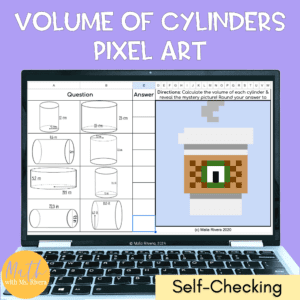 Volume of Cylinders Pixel Art COVER