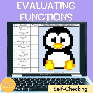 evaluating functions in function notation pixel art COVER