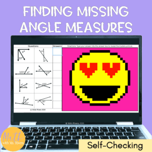 Finding Missing Angle Measures Pixel Art Activity COVER