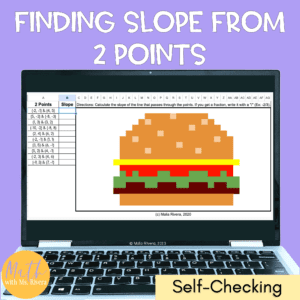 Finding Slope from Two Points Digital Self Checking Pixel Art COVER