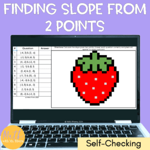 Finding Slope from Two Points Pixel Art, Includes Zero & Undefined Slopes COVER