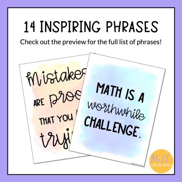 Inspirational Math Quotes Posters Classroom Decor thumbnail 1