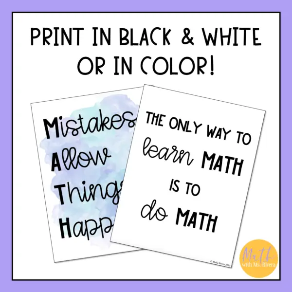 Inspirational Math Quotes Posters Classroom Decor thumbnail 3