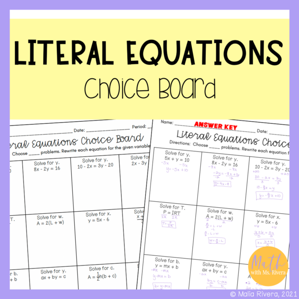 literal-equations-rewriting-equations-choice-board-worksheet-COVER