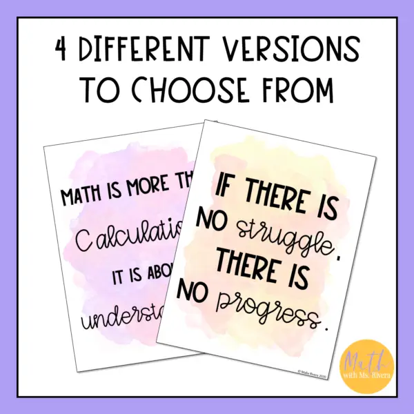 Inspirational Math Quotes Posters Classroom Decor thumbnail 2