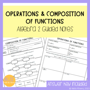 Operations & Composition of Functions Guided Notes for Algebra 2 Cover