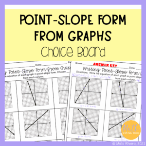 writing-point-slope-form-from-graphs-choice-board-worksheet-COVER