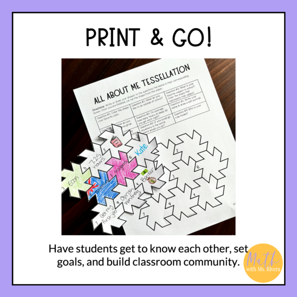 All About Me Collaborative Tessellation Back to School Activity Pencil Thumbnail 3