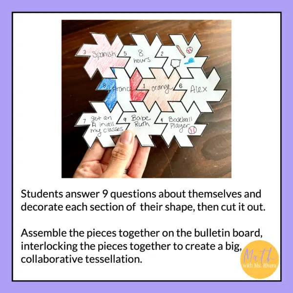 All About Me Collaborative Tessellation Back to School Activity Pencil Thumbnail 2