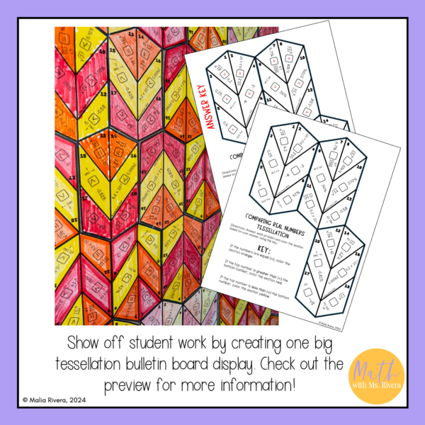 Comparing Real Numbers Collaborative Tessellation Bulletin Board Thumbnail 2