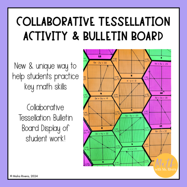 Graphing Linear Equations in Standard Form Collaborative Tessellation Bulletin Board Activity for Algebra 1 Thumbnail 1