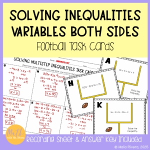 Solving-Multistep-Inequalities-Variables-Both-Sides-Football-Task-Cards-COVER