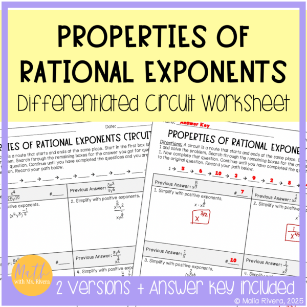 Properties-of-Rational-Exponents-Differentiated-Circuit-Worksheet-COVER