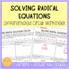 Solving Radical Equations Differentiated Circuit Worksheet for Algebra ...