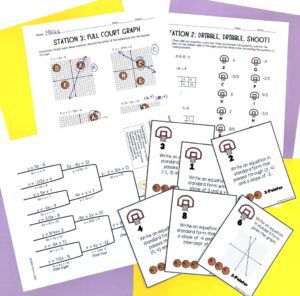 March Mathness Basketball Review Station Activity Image