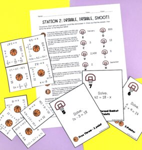 March Mathness Review Station Activities Example Image