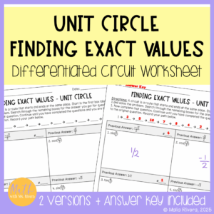 Finding-Exact-Values-Unit-Circle-Circuit-Worksheet-COVER