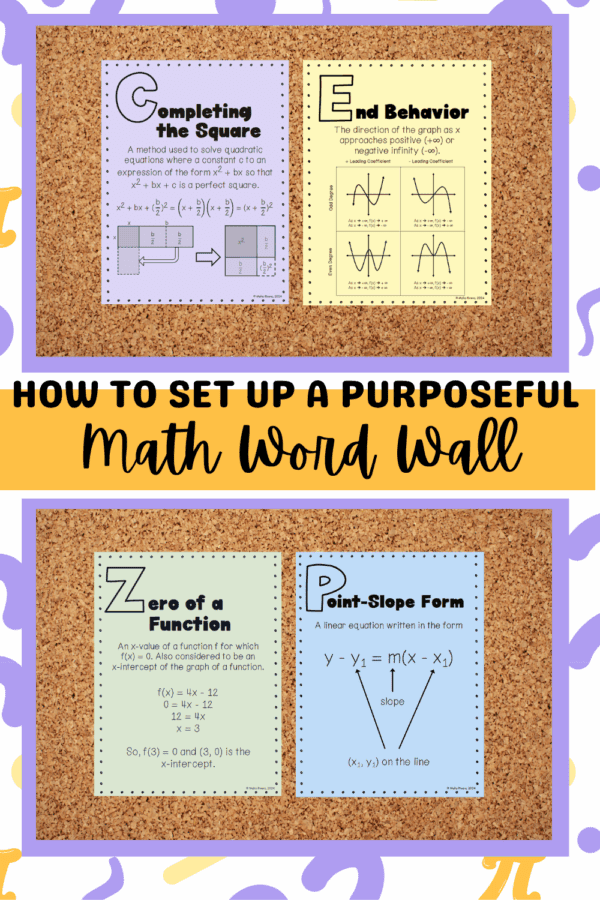 Mathr Mal How to Set Up a Purposeful Math Word Wall for High School Math Teachers ...