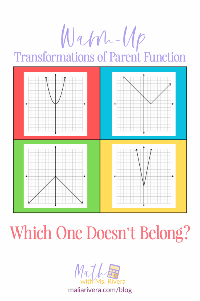 Parent Translation Math Transformations of Parent Functions: A Complete Algebra 2 Lesson Plan ...