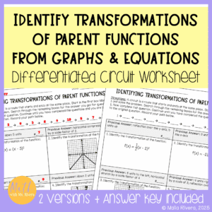 Identifying-Transformations-of-Parent-Functions-Circuit-Worksheet-COVER