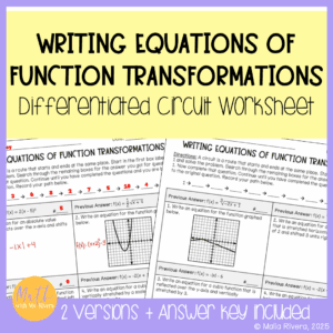 Writing-Equations-of-Function-Transforrmations-Differentiated-Circuit-Worksheet-COVER