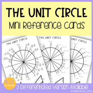 Differentiated Mini Unit Circle Reference Cards COVER