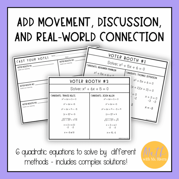 FREE Election Day Error Analysis Activity for Solving Quadratic ...