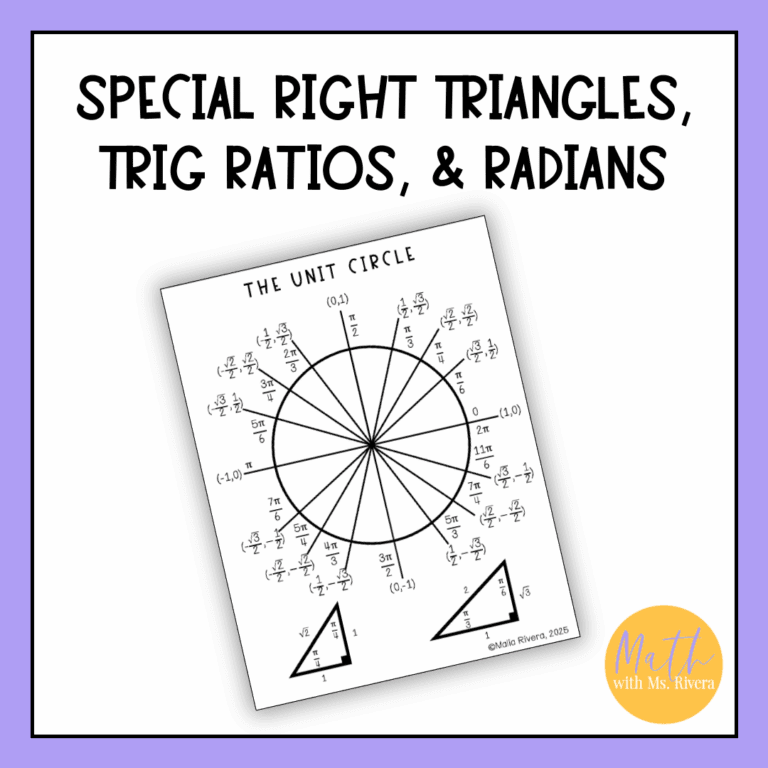 FREE Differentiated Unit Circle Mini Reference Cards for PreCalculus ...