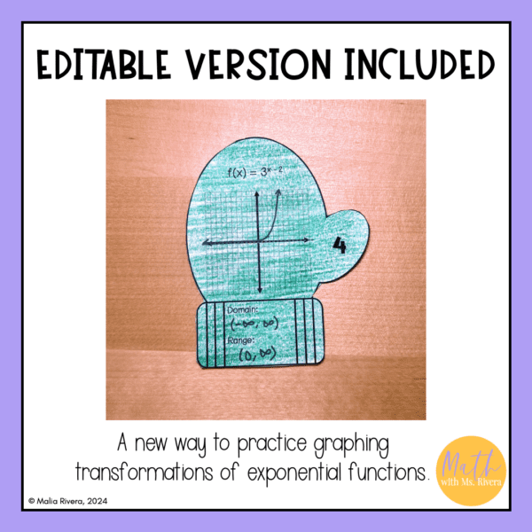 EDITABLE Graphing Exponential Functions Winter Bulletin Board for ...