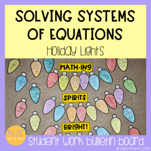 Solving Systems of Equations Review Holiday Lights Bulletin Board COVER