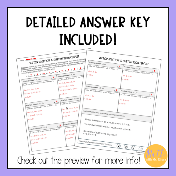 Vector Addition and Subtraction Differentiated Circuit Worksheets ...