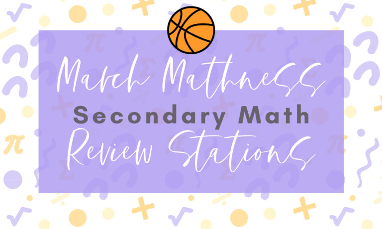 March Madness Secondary Math Review Stations